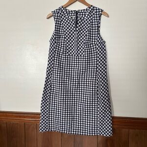 Talbots Gingham Sleeveless Dress Size 12 Has Pockets
